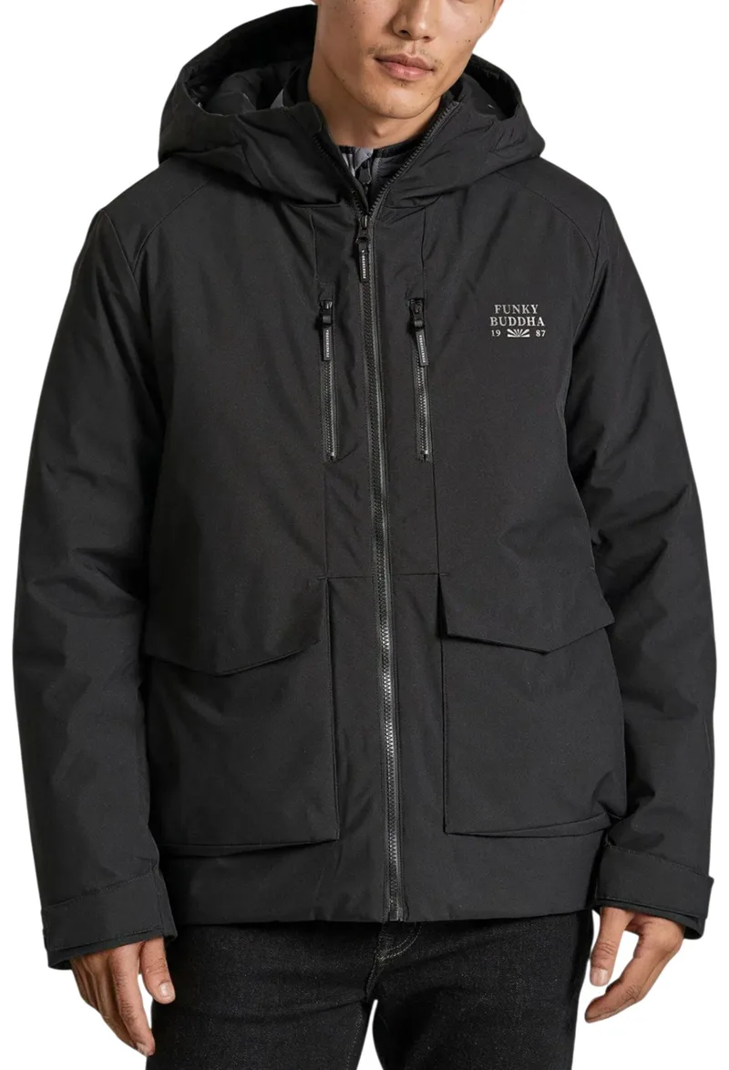 Μπουφάν Funky Buddha Casual FBM010-037-01-BLACK Ανδρικό