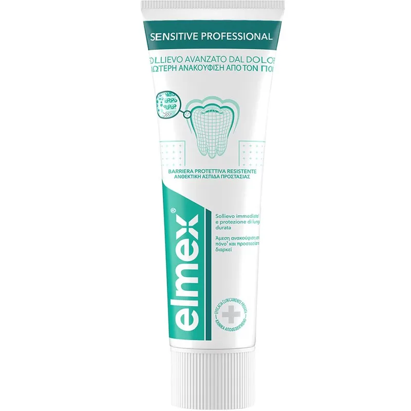 Elmex Sensitive Professional Toothpaste Οδοντόκρεμα για Ευαίσθητα Δόντια που Προσφέρει Άμεση Προστασία & Ανακούφιση από τον Πόνο 75ml