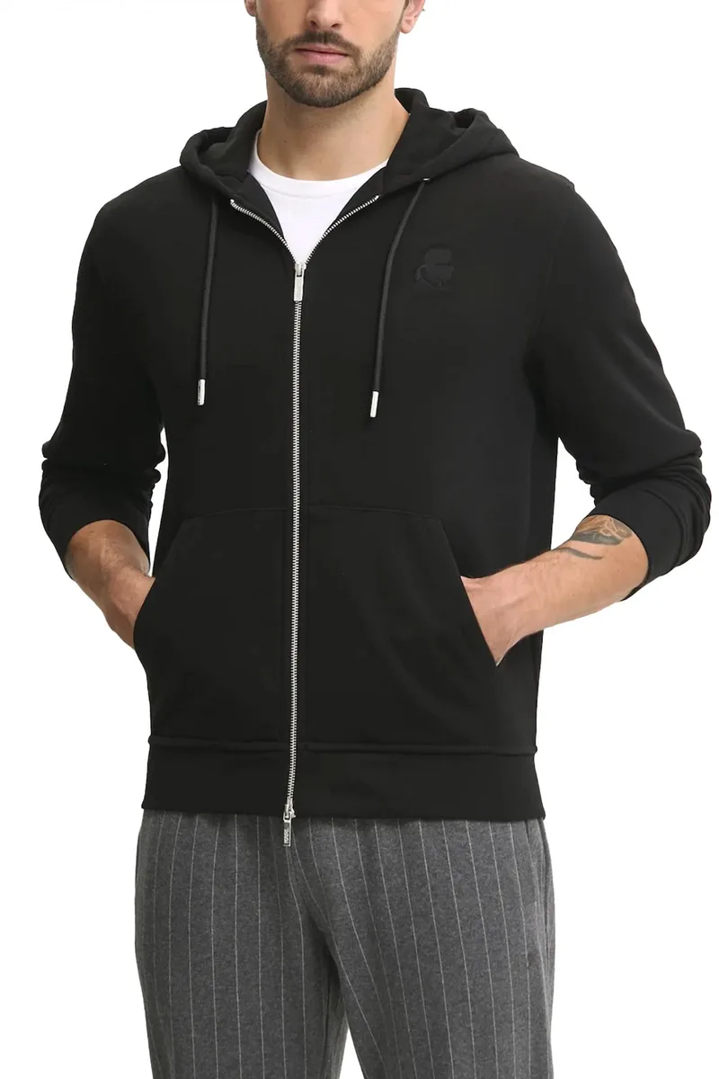 KARL LAGERFELD ΦΟΥΤΕΡ ZIPHOOD LOGO ΜΑΥΡΟ