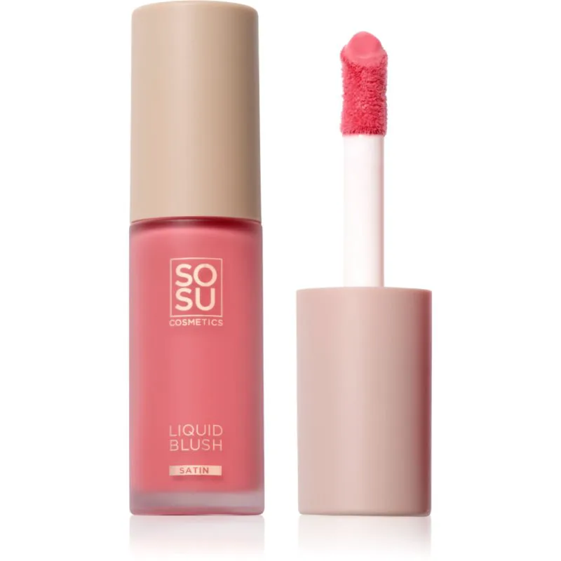 SOSU Cosmetics Liquid Blush Satin υγρό ρουζ απόχρωση Ροζ Pop 9 ml