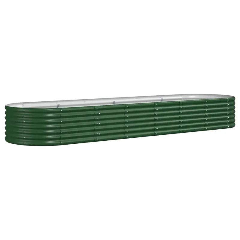 vidaXL Ζαρντινιέρα Πράσινη 296x80x36 εκ Γαλβανισμένος χάλυβας