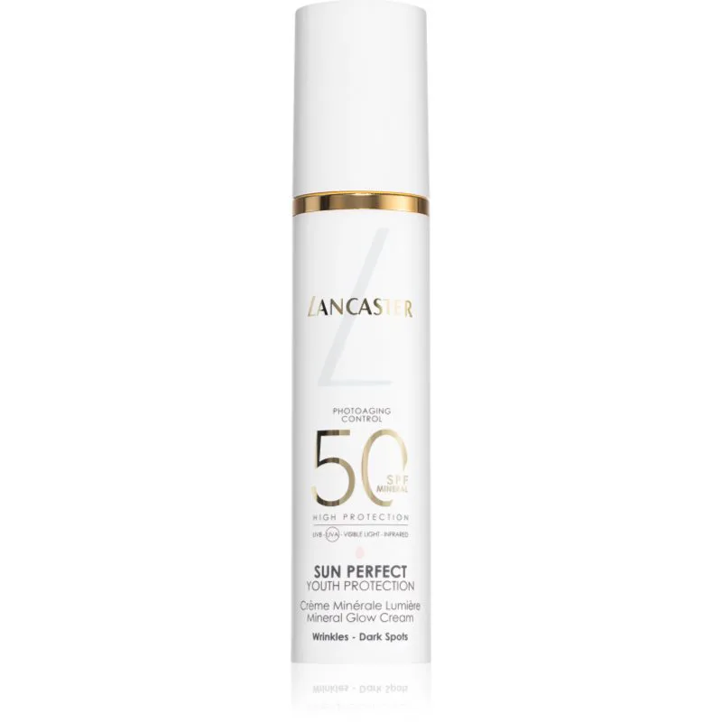 Lancaster Sun Perfect Mineral Glow Cream SPF50 μεταλλική κρέμα για λαμπρότητα και ενυδάτωση SPF 50 50 γρ