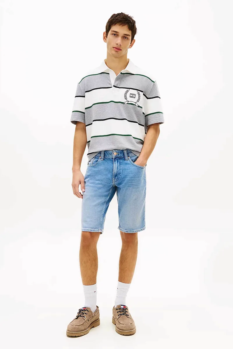 Tommy Jeans ανδρική βερμούδα denim Slim Fit "Ronnie Whiskered" - DM0DM22979 Denim Blue