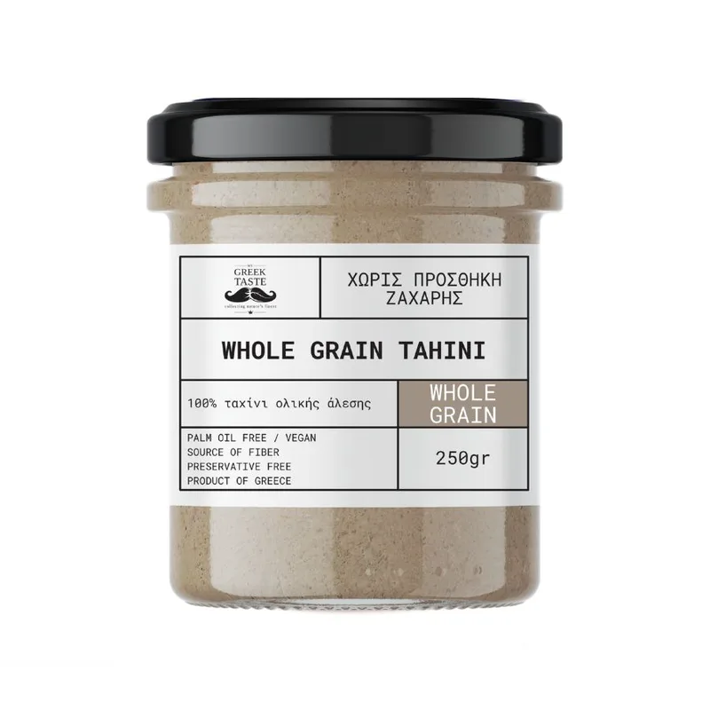 100% Ταχίνι Ολικής Άλεσης - myGreekTaste - 250gr Ελλάδα No Sugar Added Vegan Palm Oil Free