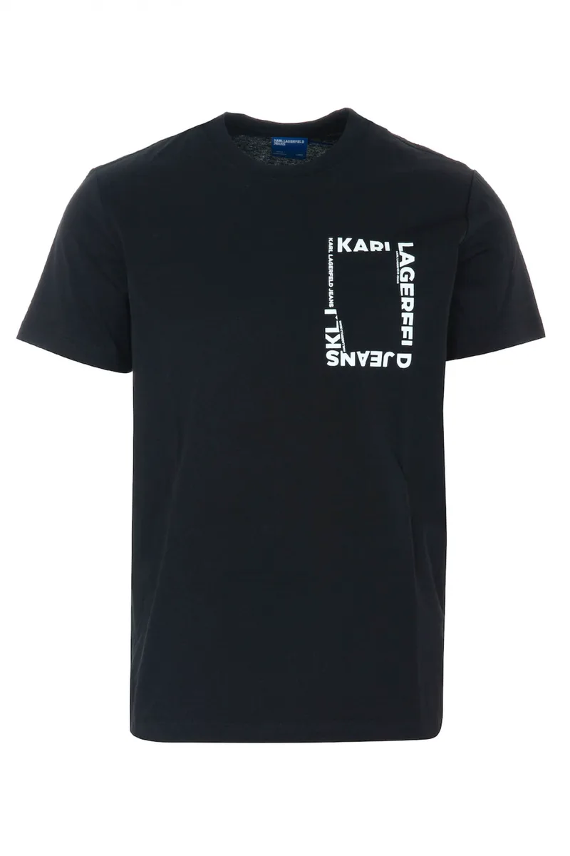 KARL LAGERFELD JEANS T-SHIRT SLIM SS FRAME LOGO TEE ΜΑΥΡΟ