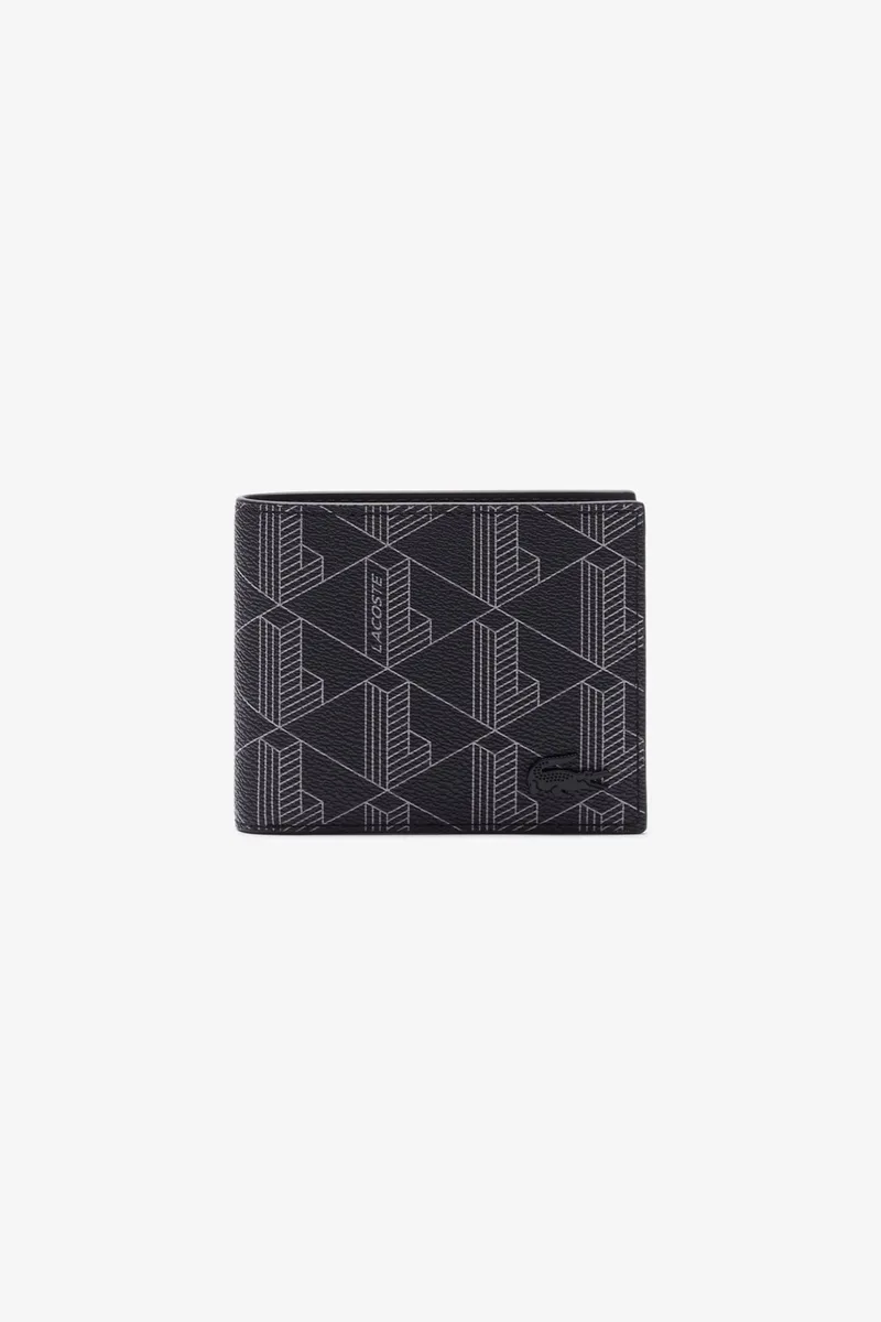 Lacoste ανδρικό πορτοφόλι με all-over monogram "The Blend" - NH4844LX Μαύρο