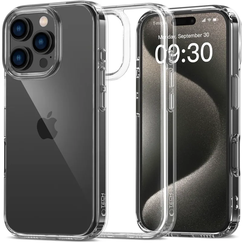 Σκληρή Διάφανη Θήκη - Apple iPhone 16 Pro - Tech-Protect FlexAir Hybrid - Clear (5906302311644)