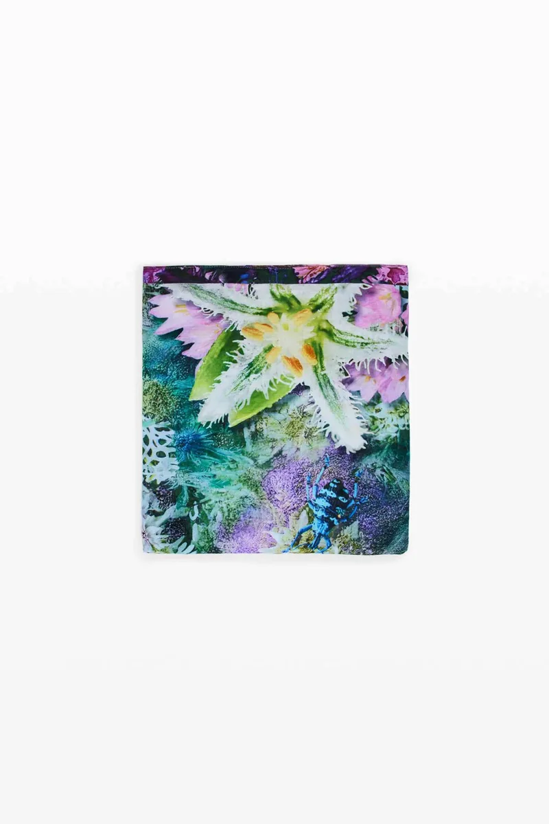 Desigual γυναικείο φουλάρι με floral print "Ant" - 26SAWA11 Μπλε Deep Sky