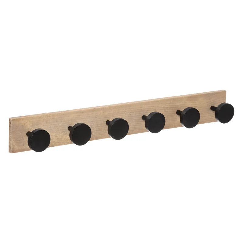 Κρεμάστρα Τοίχου 6 Θέσεων (58x7x8) F-V Hooks Black 173694