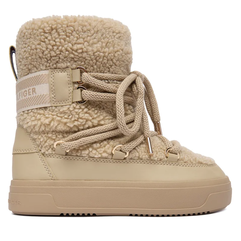 Μπότες Χιονιού Tommy Hilfiger Faux Shearling Snowboot FW0FW08788 Εκρού