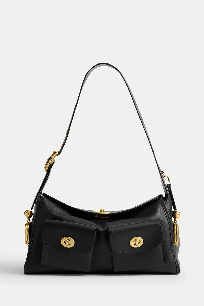 Coach τσάντα hobo γυναικεία δερμάτινη Turnlock Haversack Bag