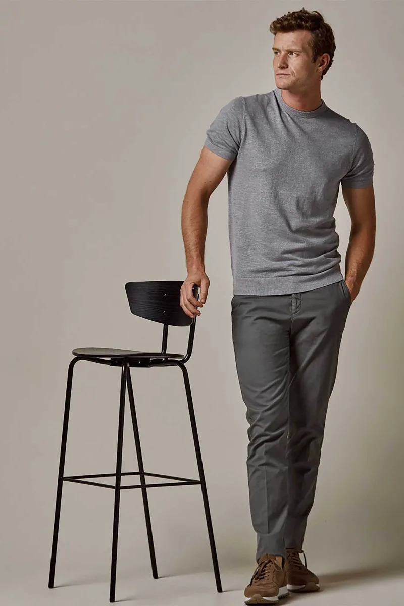 Profuomo ανδρικό chino παντελόνι μονόχρωμο Slim Fit "820" - PPVQ10011B Χακί