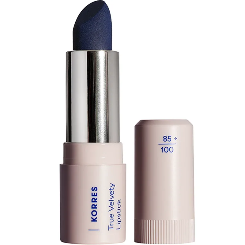 Korres True Velvety Lipstick Κραγιόν με Κρεμώδη υφή & Πλούσιο Χρώμα με Μόλις Ένα Πέρασμα 3g - 80 Aegean Blue