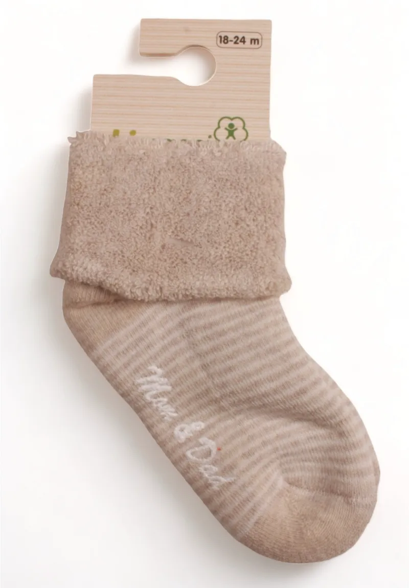 Καλτσάκια bebe πετσετε Biorganic Mom&Dad Warm BRG68354-Εκρού