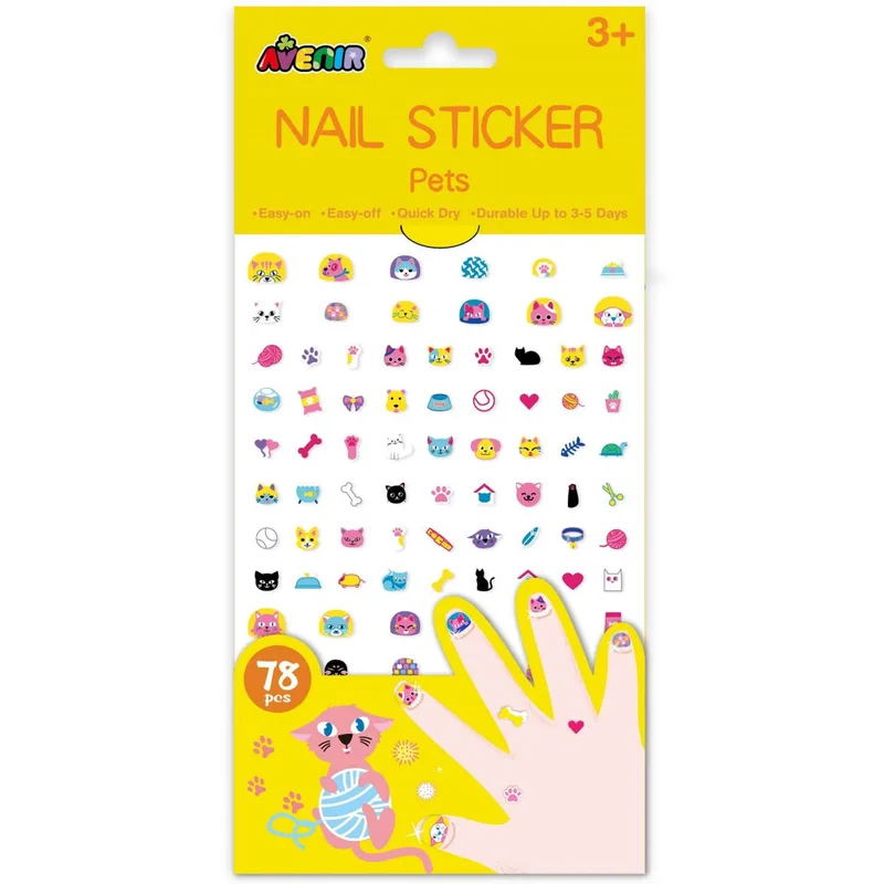 Avenir Nail Sticker Big Κωδ 60522 Παιδικά Αυτοκόλλητα Νυχιών 78 Τεμάχια - Pets