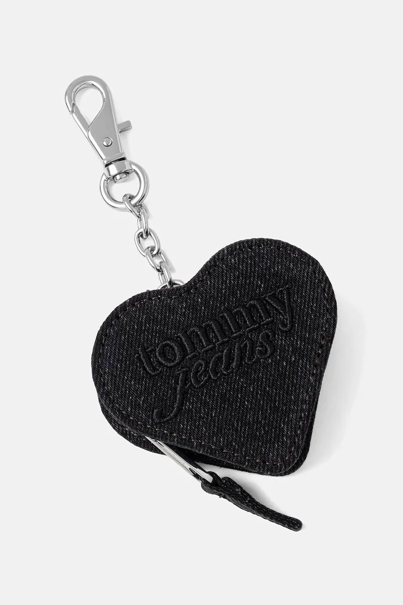 Tommy Jeans γυναικείο μπρελόκ με κρίκο και ανάγλυφο logo - AW0AW18171 Μαύρο