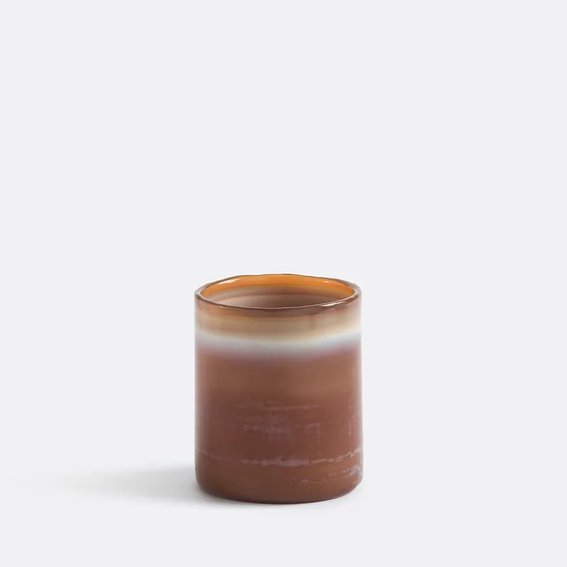 Γυάλινο πολύχρωμο κηροπήγιο H11 cm Μ9xΠ9xΥ11cm