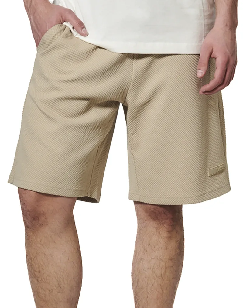 BODY ACTION MEN''S WAFFLE BERMUDA SHORTS 033631-01-GREEN GREY Biege