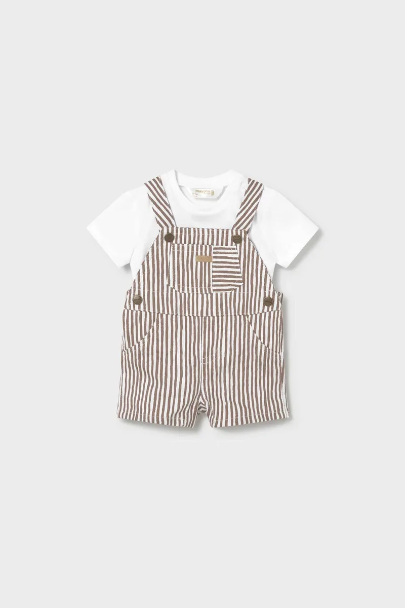 Mayoral βρεφικό σετ σαλοπέτα με Τ-shirt - 1623-S26 Μπεζ