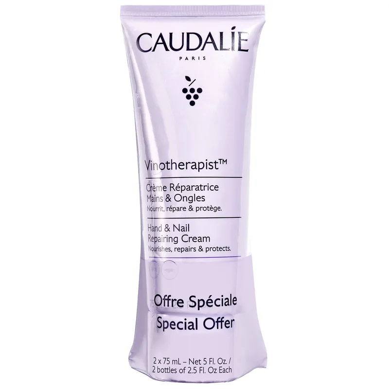 Caudalie Promo Vinotherapist Repairing Hand & Nail Cream Ενυδατική & Επανορθωτική Κρέμα Χεριών & Νυχιών για Ξηρό Δέρμα 2x75ml