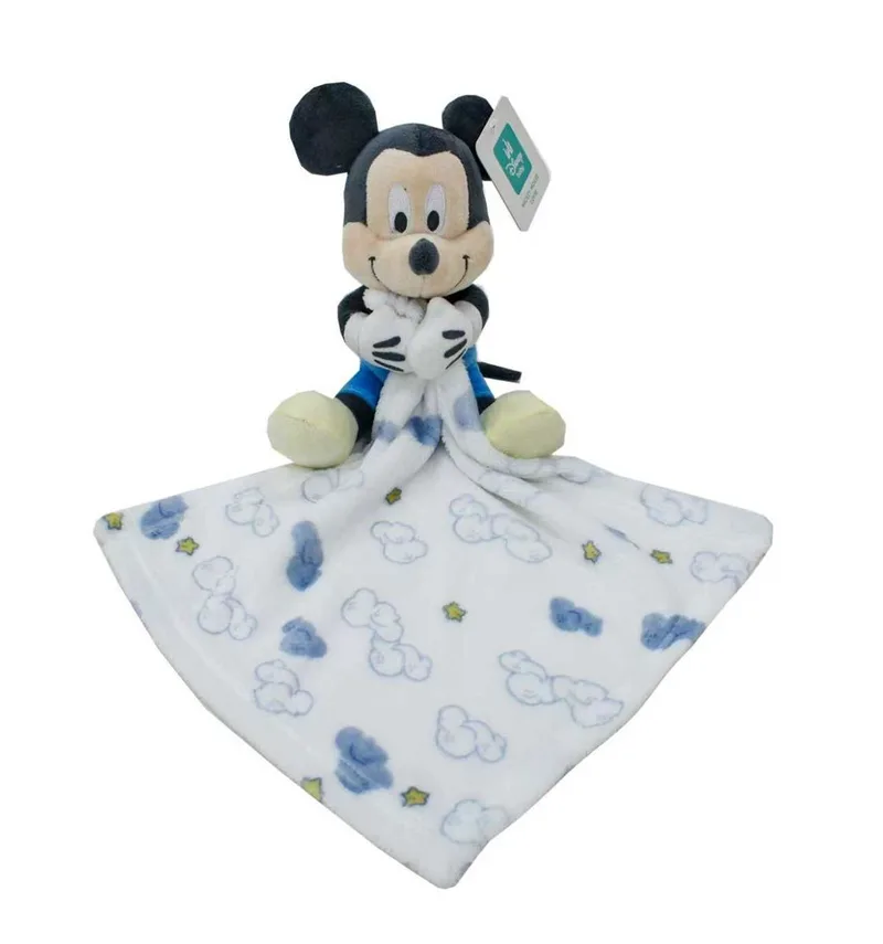 Πανάκι Παρηγορίας Fleece 30x30εκ. Με Λούτρινο 25εκ. Mickey 36 White-Blue Disney Home