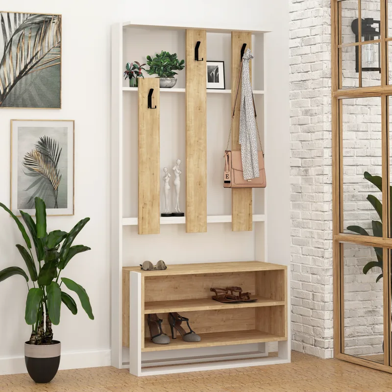 Έπιπλο Εισόδου Chester - White, Oak 855Dte4016 (90x180x36)