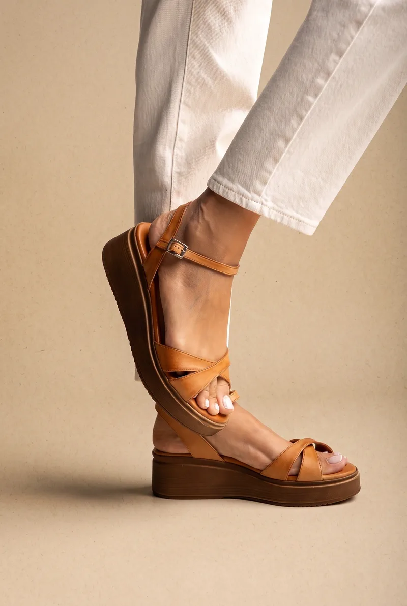 TFP Flatform Sandals Crossover Strap - M902 - Ταμπά Ματ