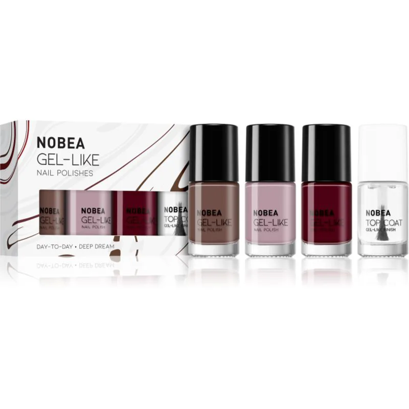 NOBEA Day-to-Day 4-Piece Gel-like Nail Polish set Σετ βερνίκι νυχιών Deliciously deep dream