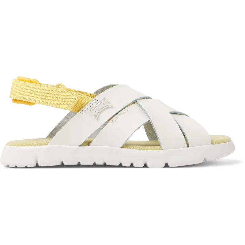 CAMPER Oruga - Πέδιλα Για Κορίτσια - Λευκό, Μέγεθος 33, Smooth leather/Cotton fabric