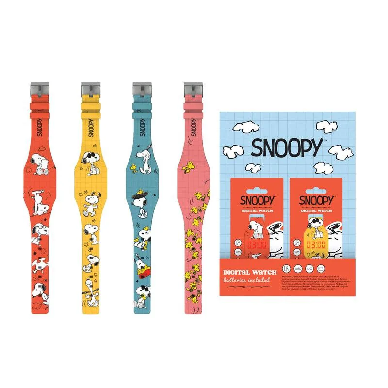 Παιδικό Ρολόι χειρός Puckator - Peanuts Snoopy & Woodstock Silicone Digital Watch (2 χρώματα)