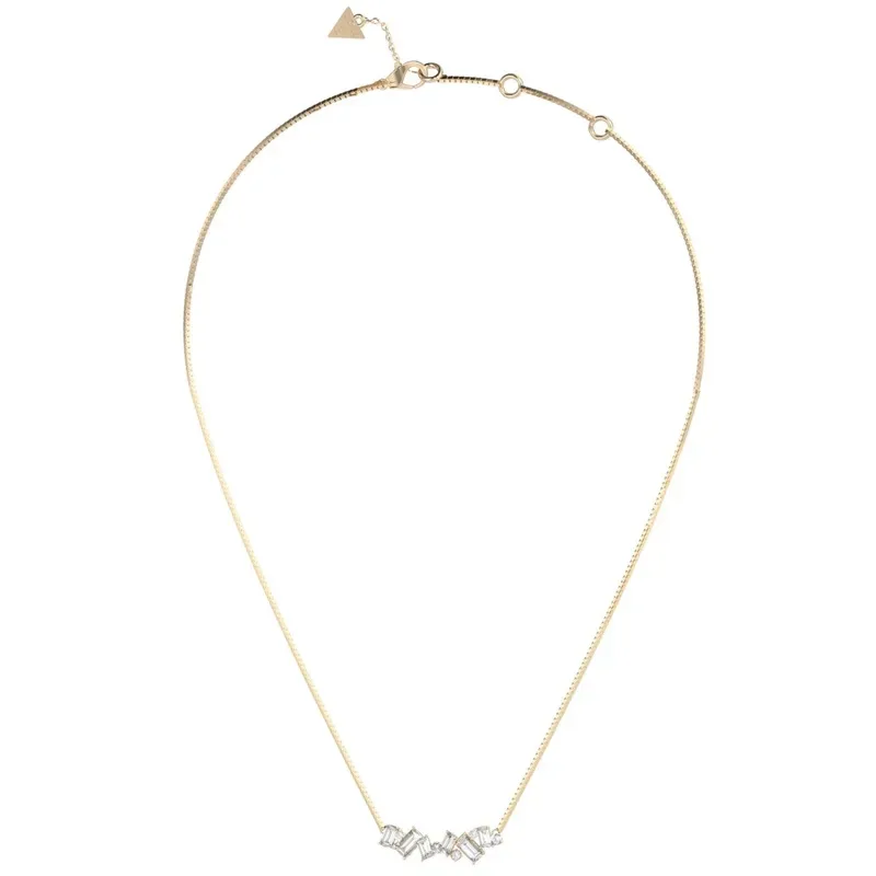 Κολιέ με λευκές πέτρες Guess Chandelier Χρυσό Stainless Steel JUBN05358JWYGT/U JUBN05358JWYGT/U Ατσάλι