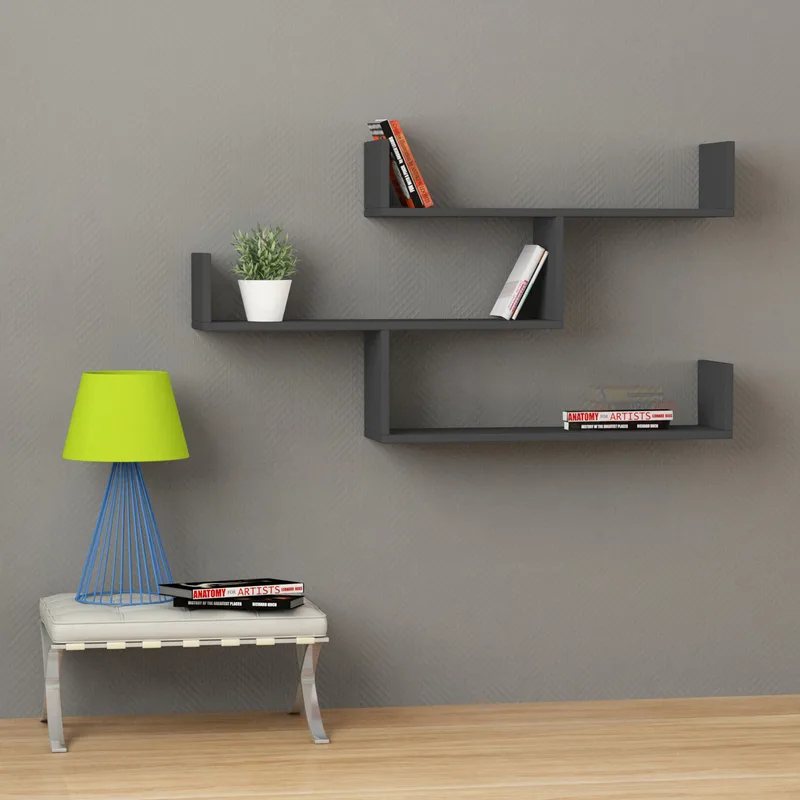 Ράφι Τοίχου Tibet - Anthracite 855Dte1649 (120x67x22)