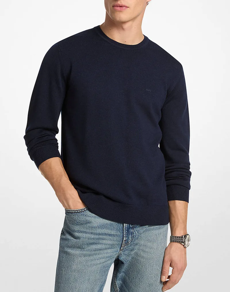 MICHAEL KORS CF460F77AP ΠΟΥΛΟΒΕΡ ΜΑΚΡΥΜΑΝΙΚΟ MICHAEL KORS MENS CF460F77AP-401 DarkBlue