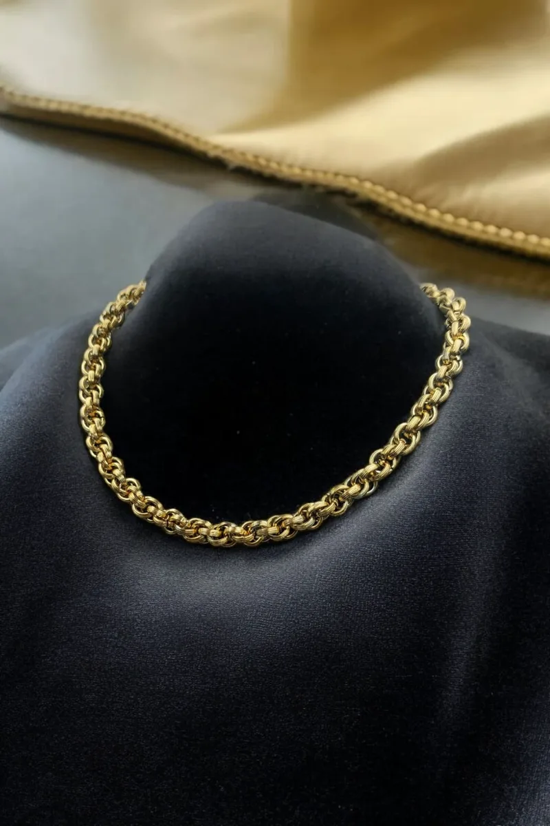 ΚΟΛΙΕ ΑΤΣΑΛΙ ΧΡΥΣΟ ΑΛΥΣΙΔΑ ΛΑΙΜΟΥ CURB ROPE CHAIN
