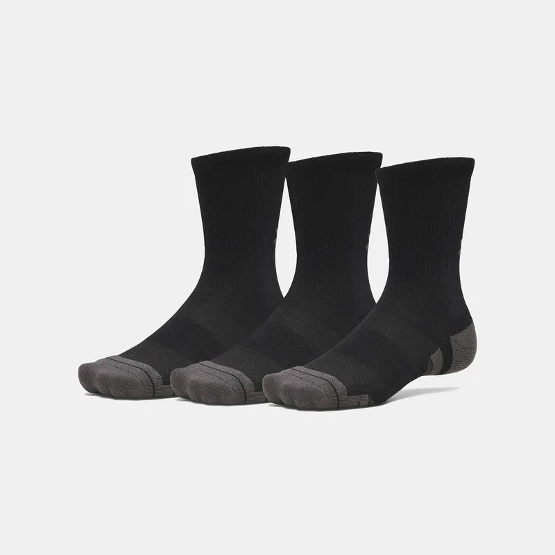 UNDER ARMOUR PERFORMANCE TECH 3-PACK CREW SOCKS ΜΑΥΡΟ