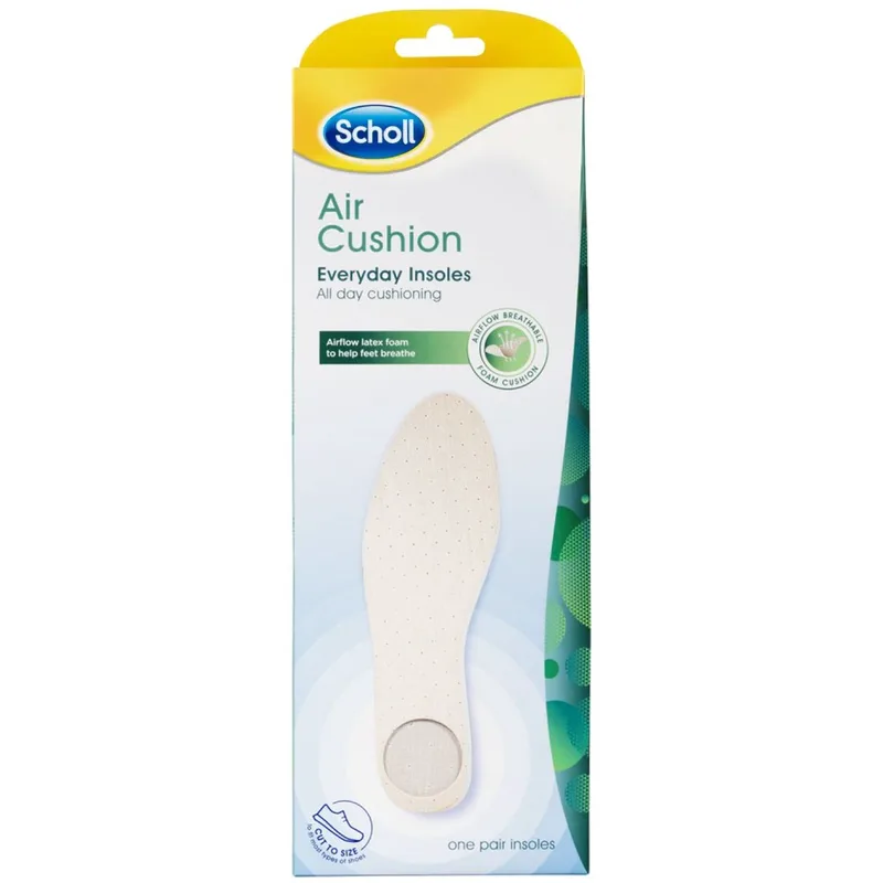 Scholl Air Cushion Everyday Insoles One Size Πάτοι Καθημερινής Χρήσης για Άνεση στα Πόδια 1 Ζευγάρι