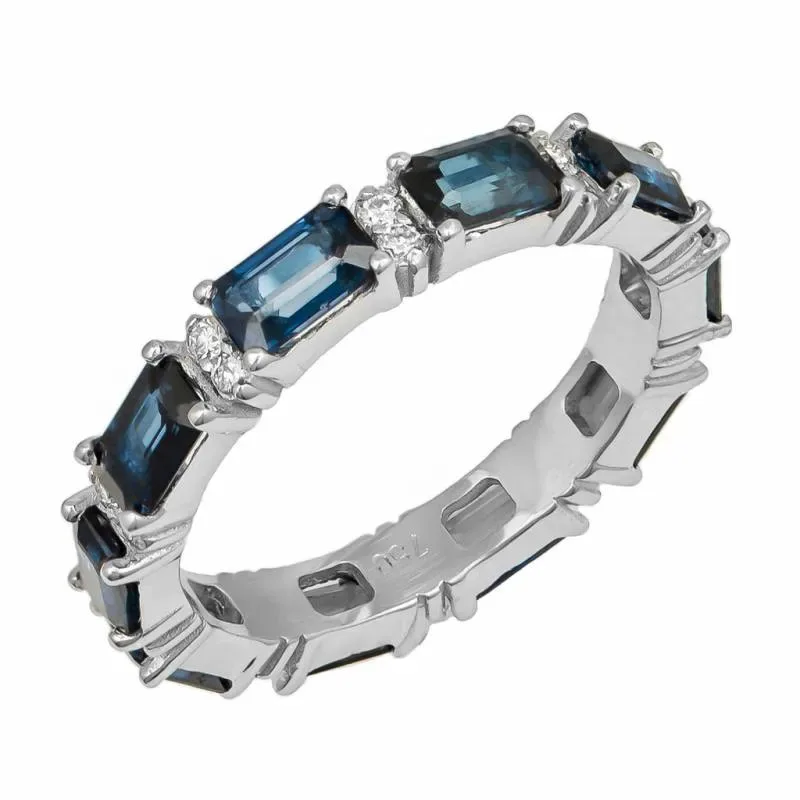 Λευκόχρυσο ολόβερο δαχτυλίδι Κ18 Sapphires and Diamonds 047822 047822 Χρυσός 18 Καράτια
