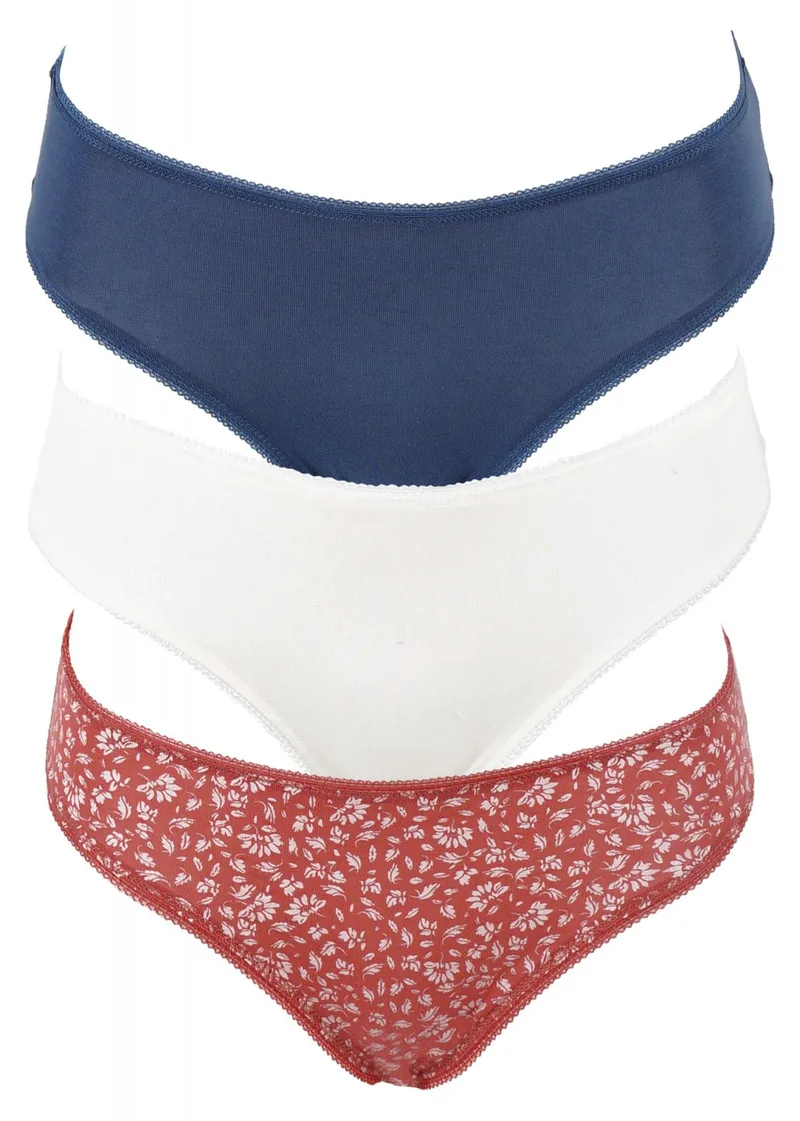 Γυναικείο βαμβακερό slip .Συσκευασία 3pack. Cotton Collection MULTI COLOUR