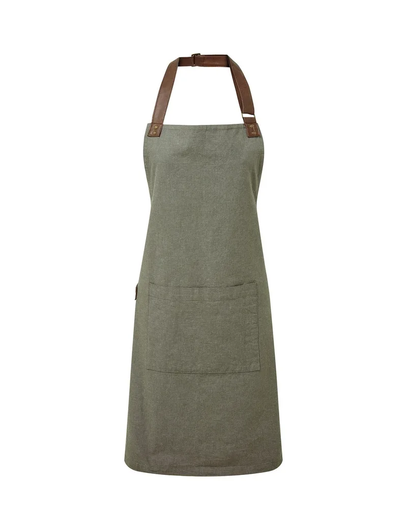 Ποδιά oλόσωμη με ιμάντες δερματίνης PREMIER PR144 Annex Moss Green/Brown
