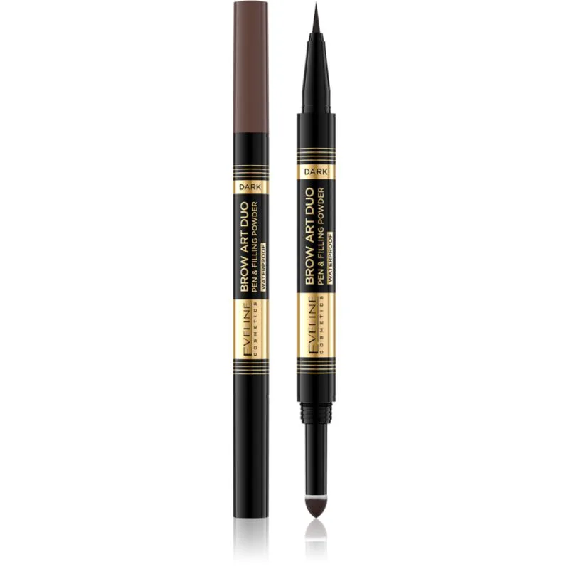 Eveline Cosmetics Brow Art Duo μολύβι ματιών διπλής όψης απόχρωση Dark 8 γρ