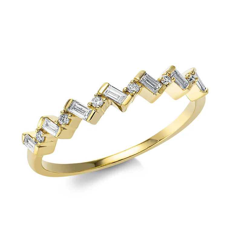 Diamond Group Δαχτυλίδι με Διαμάντια Brilliant από Κίτρινο Χρυσό 18 Καρατίων DDX724