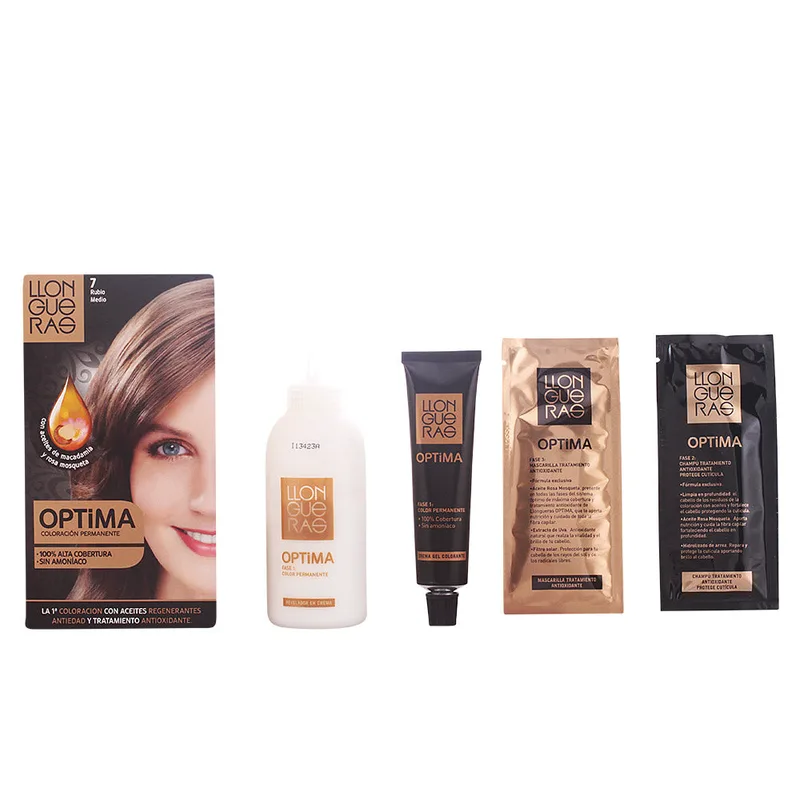 Llongueras Optima Permanent Hair Color Without Ammonia 7 Medium Blonde