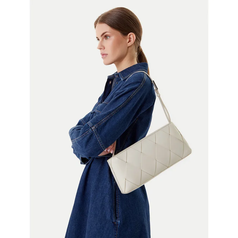 Τσάντα Calvin Klein Ck Woven Elongated Shoulder Bag K60K612992 Λευκό