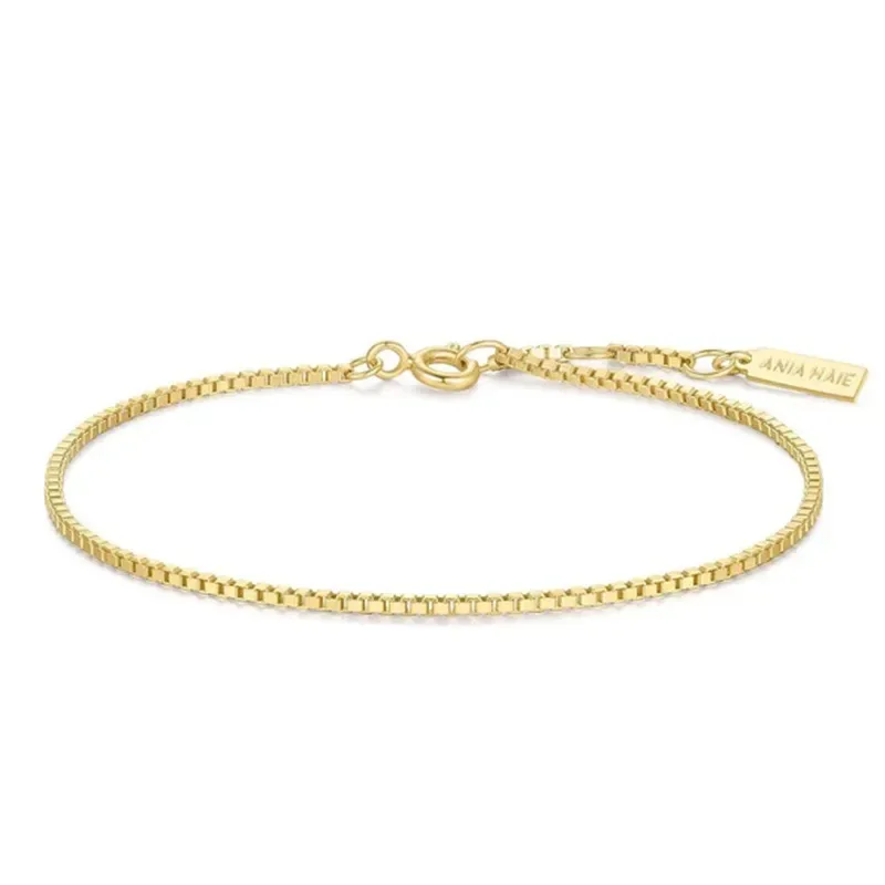 Επίχρυσο βραχιόλι Ania Haie 925 Lazy Cozy Box Chain B068-01G B068-01G Ασήμι