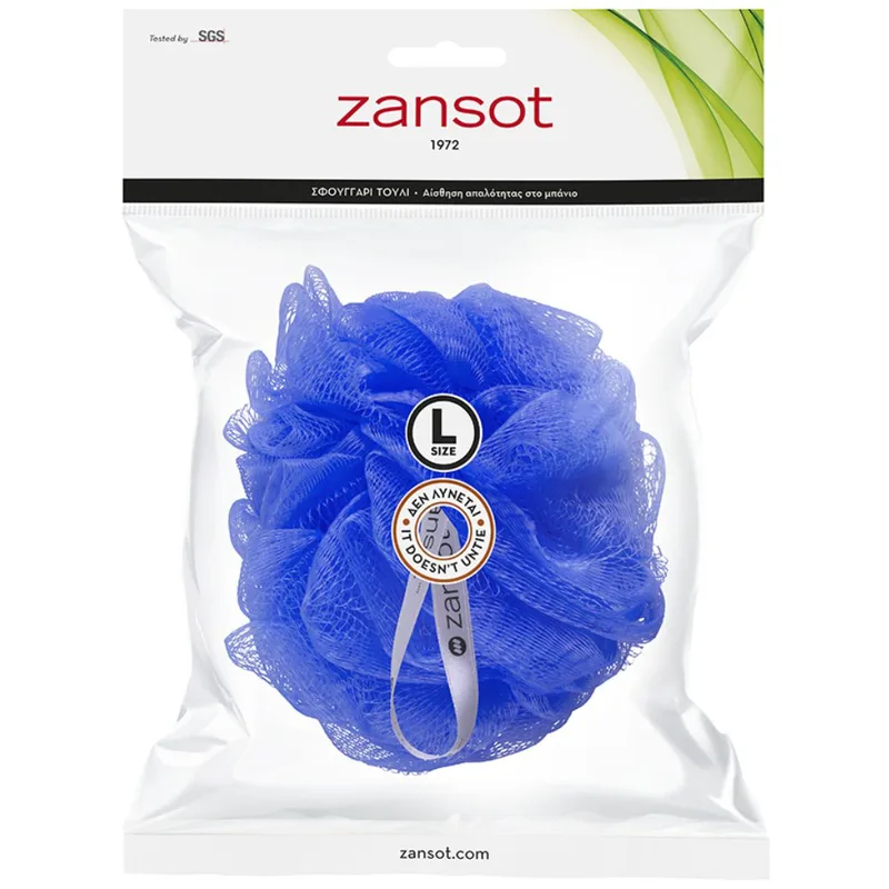 Zansot Mesh Sponge Large Σφουγγάρι Τούλι για Αίσθηση Απαλότητας & Αναζωογόνησης 1 Τεμάχιο - Μώβ