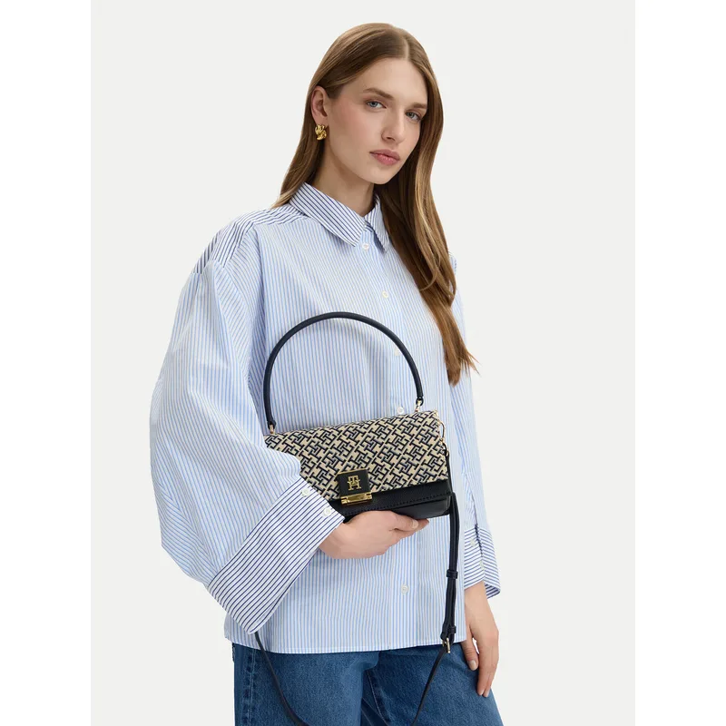 Τσάντα Tommy Hilfiger Th Her Med Crossover Jacqu AW0AW18638 Σκούρο μπλε