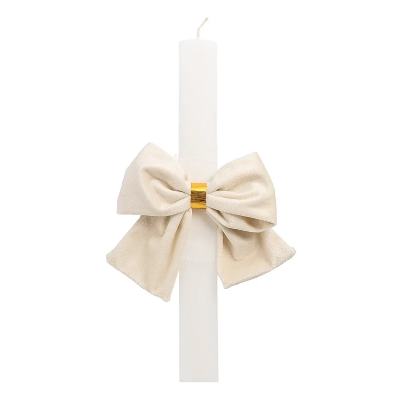 Beauty Home ΛΑΜΠΑΔΑ ΛΕΥΚΗ 33cm ΒΕΛΟΥΔΙΝΟ ΦΙΟΓΚΟΣ ΕΚΡΟΥ