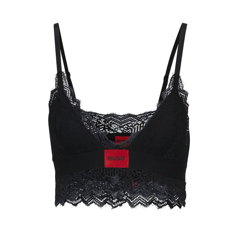 Γυναικείο Triangle Padded Lace Σουτιέν Μαύρο Hugo 50502786-002