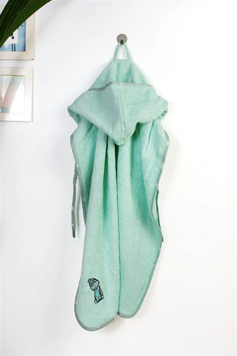 Κάπα Με Κέντημα bebe Dinosaur 182 75X85 Mint 100% Cotton