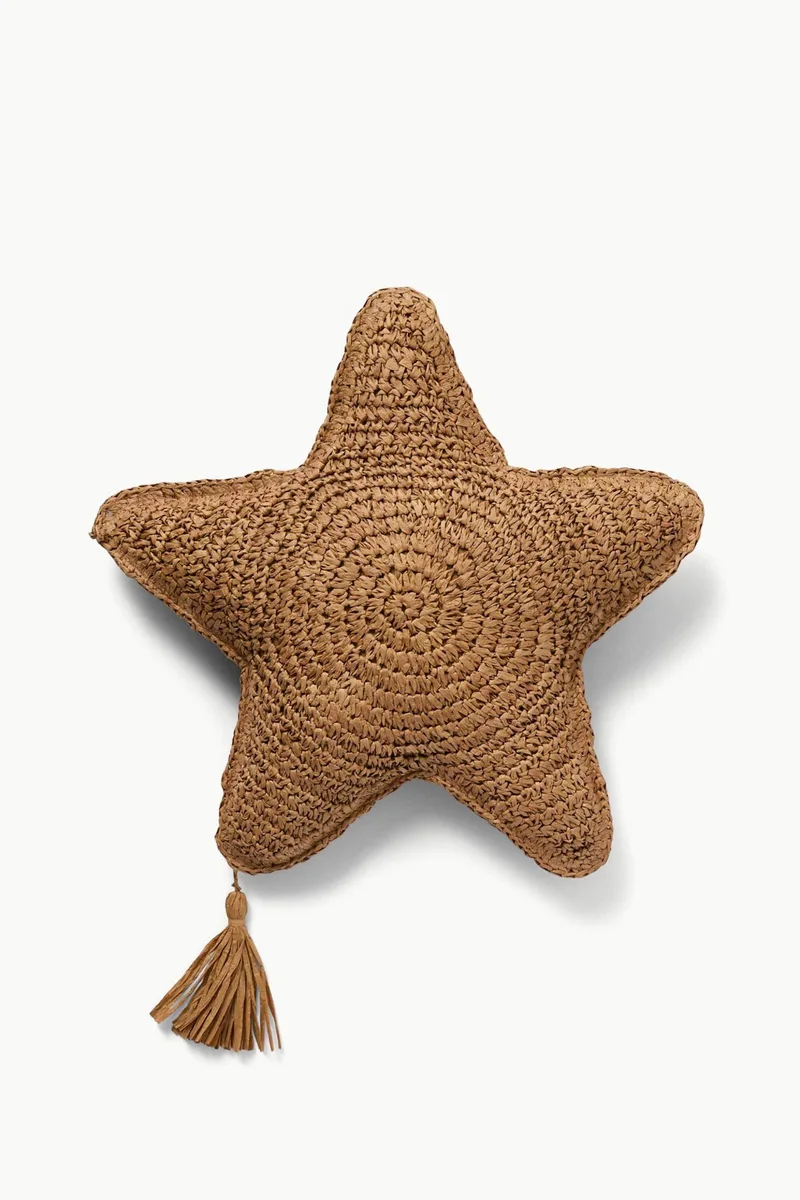 Coincasa διακοσμητικό μαξιλάρι raffia σε σχήμα αστεριού 40 cm - 006813808 Καφέ